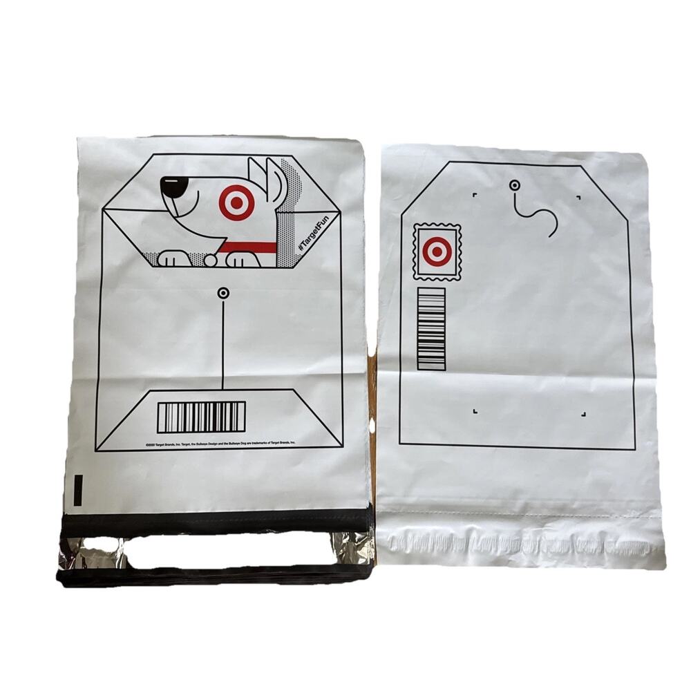 Target Poly Mailer Bags Bullseye Dog 10x13 Pack of 50 New! Peel and Seal New